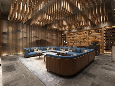 600平工装茶室之简中风(一) 工装